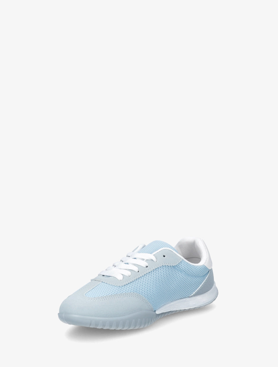 Sneakers bimatière à bouts ronds - Bleu ciel - 3