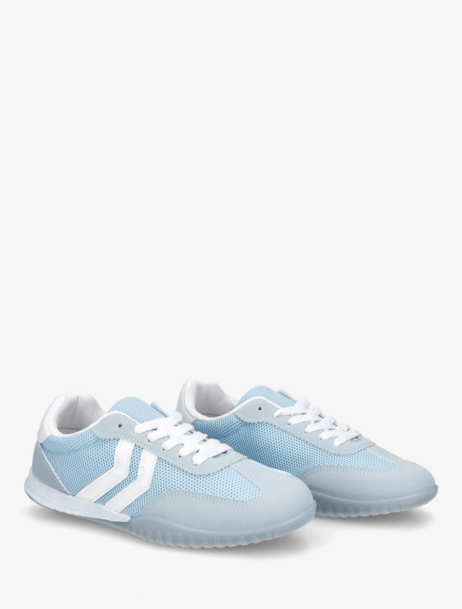 Sneakers bimatière à bouts ronds - Bleu ciel - 4