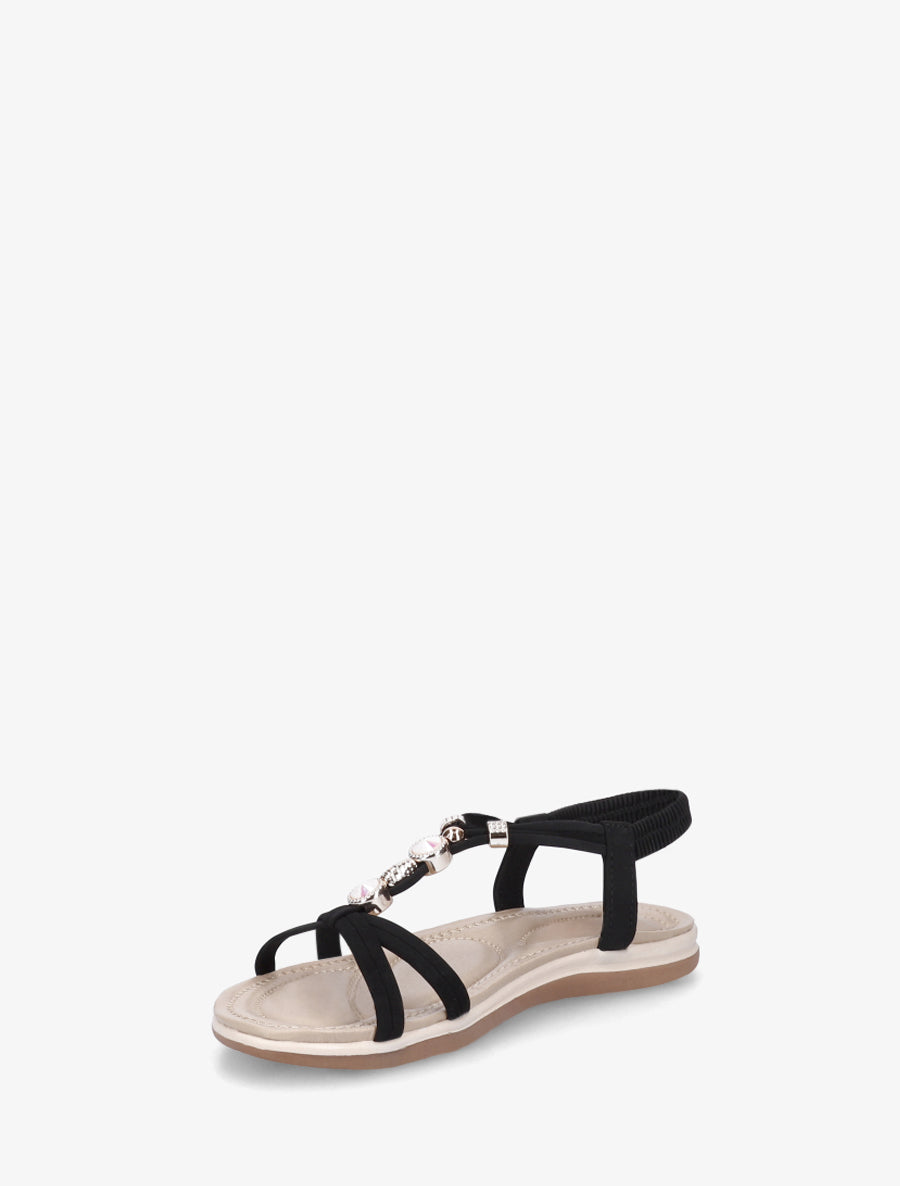 Nu-pieds confort à tour de cheville élastiquée - Noir - 3
