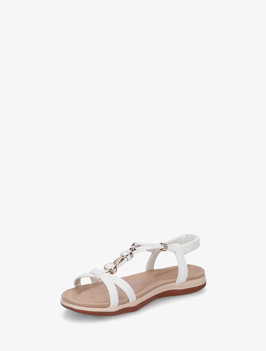 Nu-pieds confort à tour de cheville élastiquée - Blanc - 3