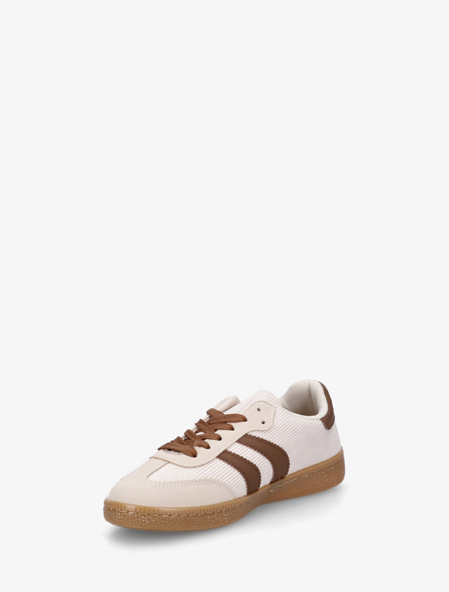 Sneakers en tissu côtelé - Beige - 3