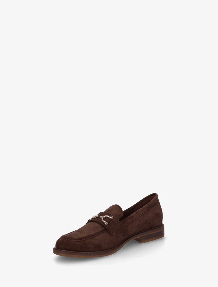 Mocassins en suédine à boucle métallique - Marron - 3