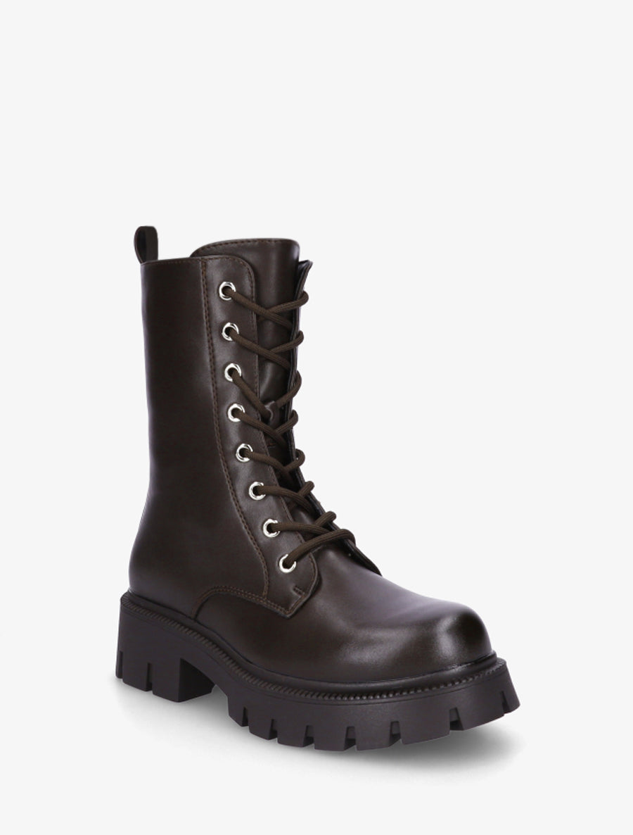 Bottines montantes à lacets - Chocolat - 2