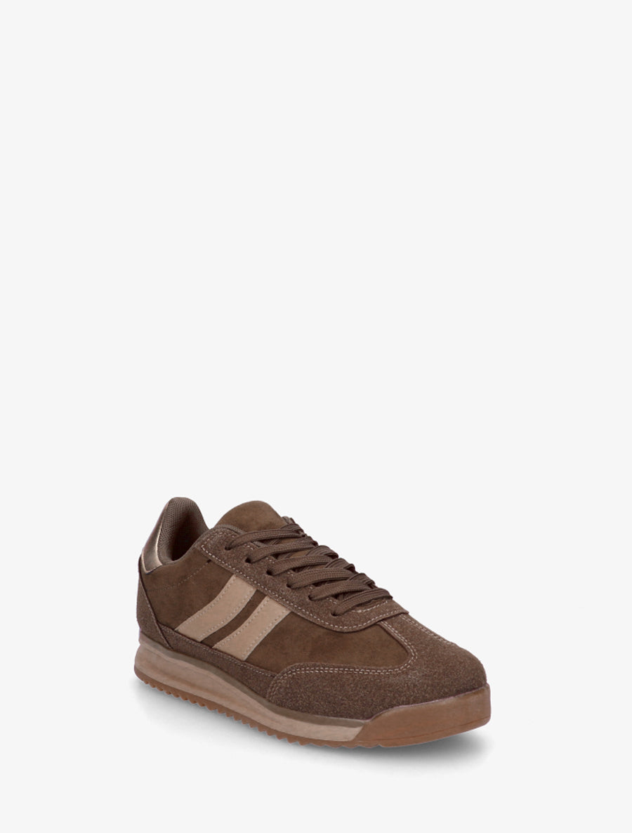 Sneakers en suédine et effet nubuck - Kaki - 2