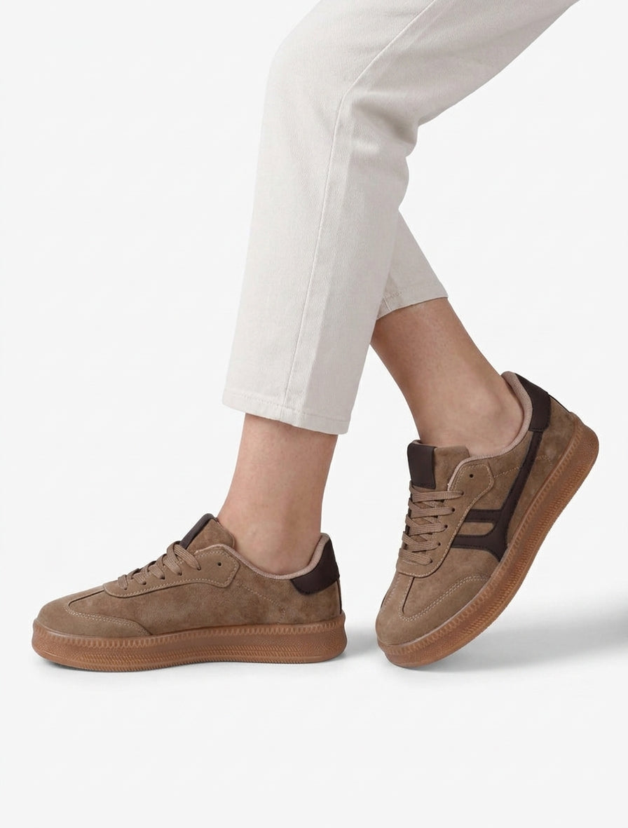 Sneakers effetto nabuk con inserto grafico - Talpa