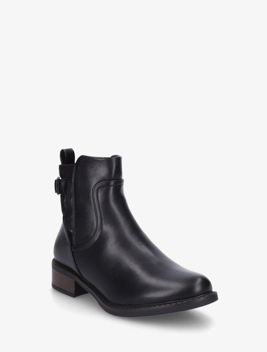 Bottines en simili et suédine - Noir - 2