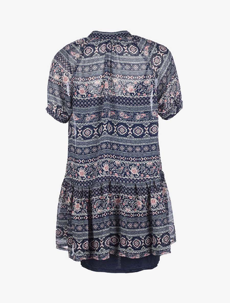Robe à motifs géométriques - Bleu - 2