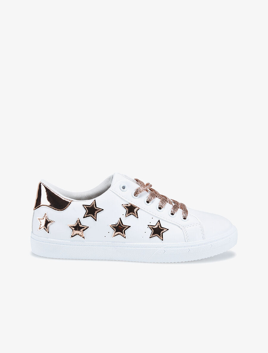 Sneakers étoiles - cuivre/blanc - 1
