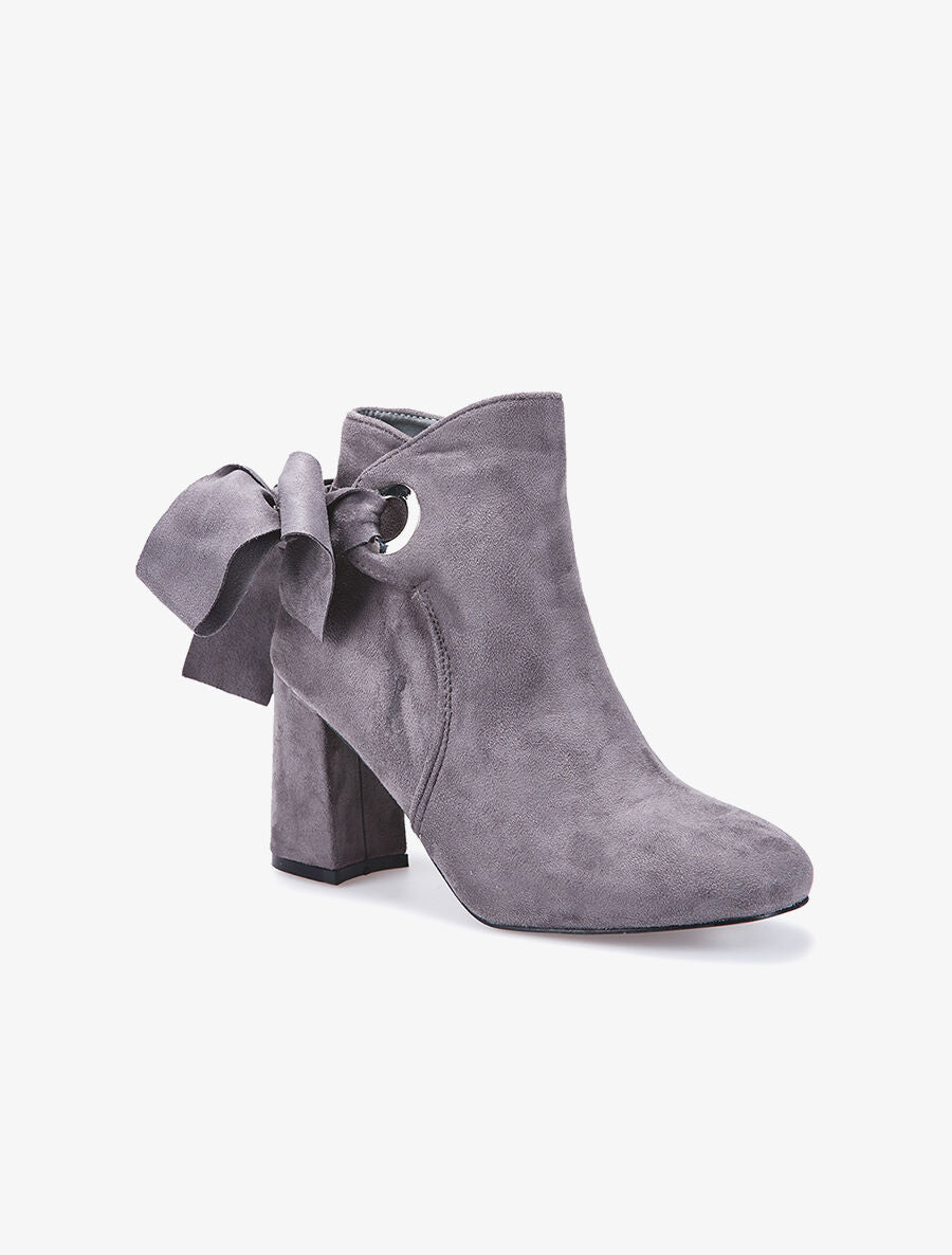 Bottines ruban au dos - gris - 2