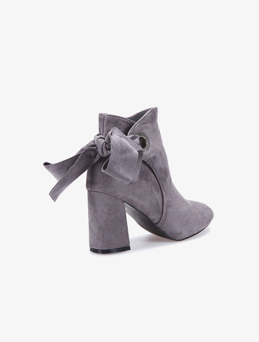 Bottines ruban au dos - gris - 4