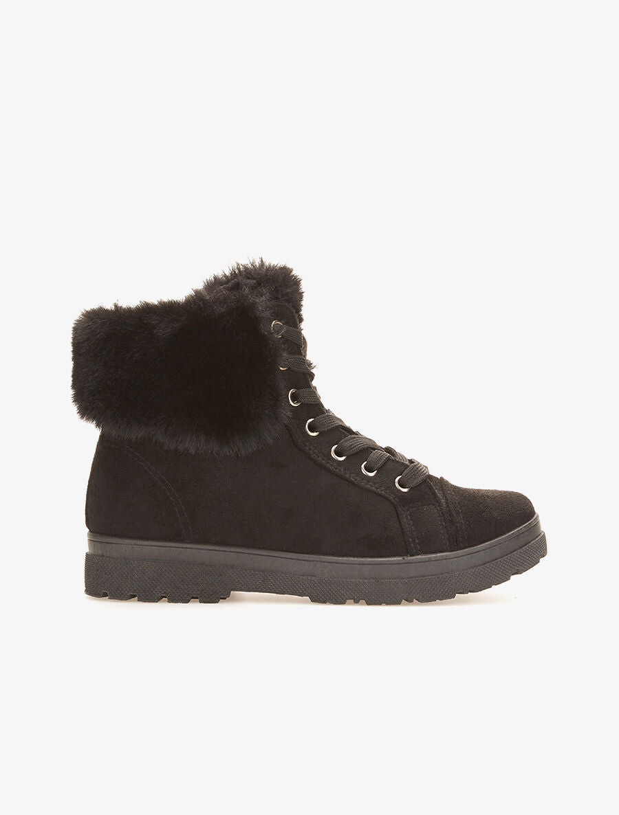 Boots cheville à fourrure - noir - 5