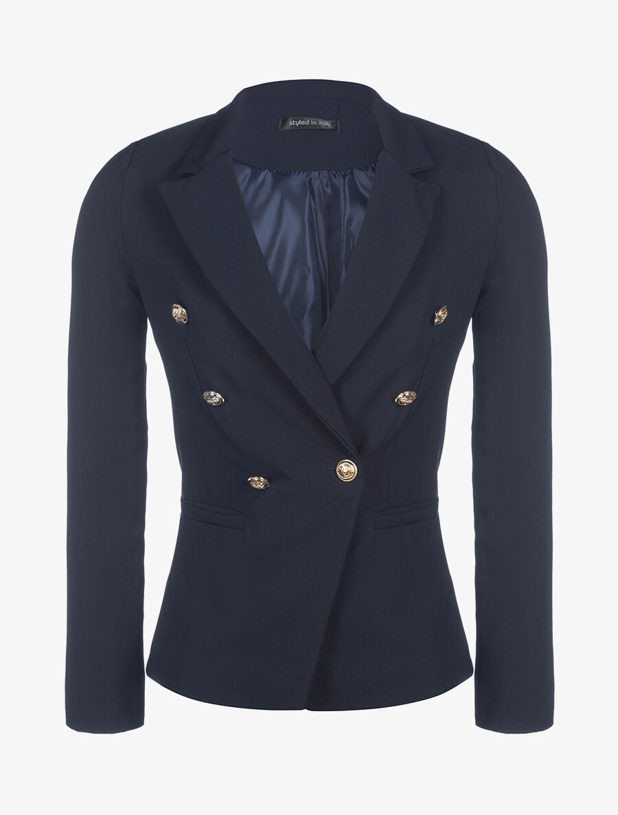 Veste basic à boutons - marine - 1