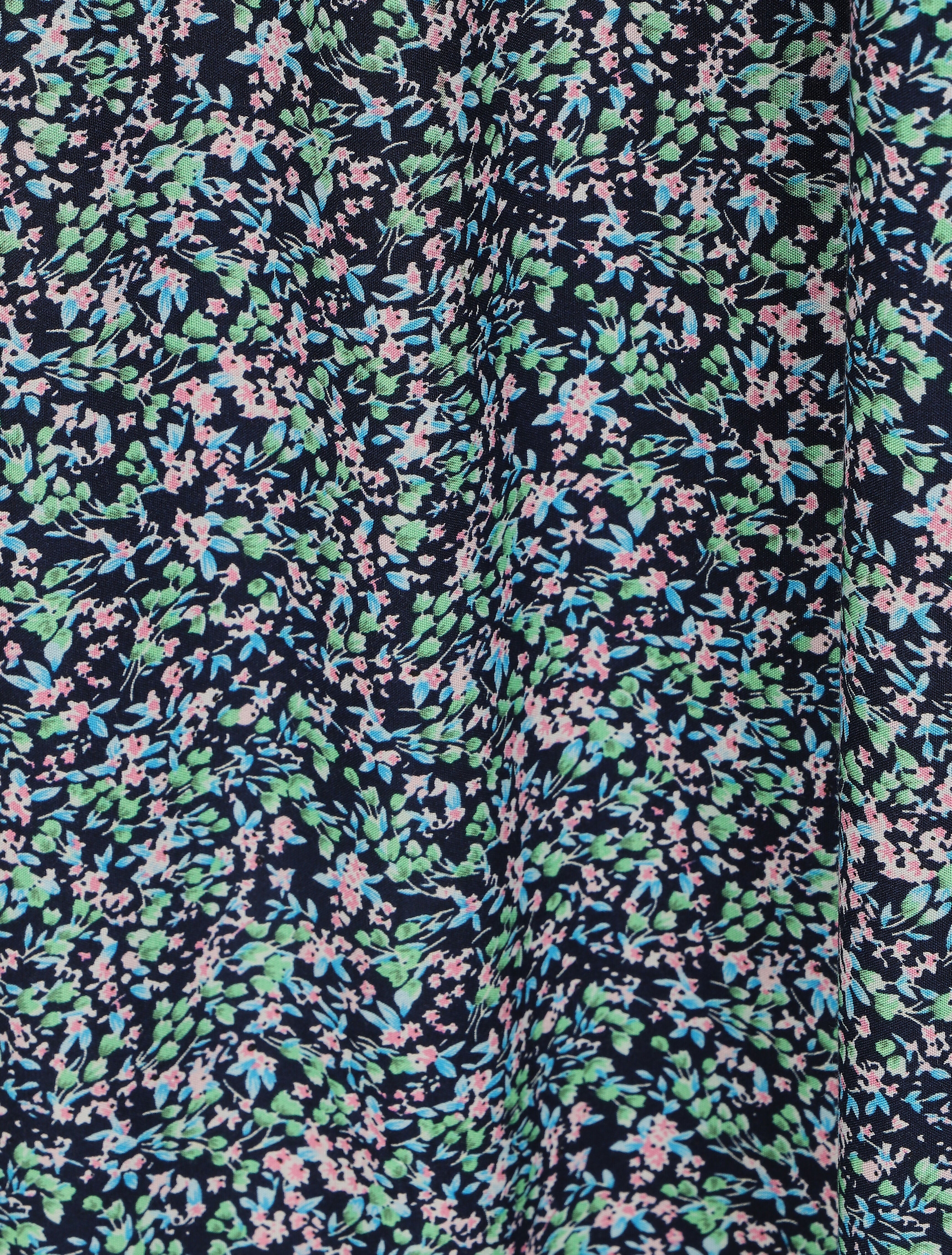 Robe longue à fines bretelles imprimé petites fleurs - Marine - 3