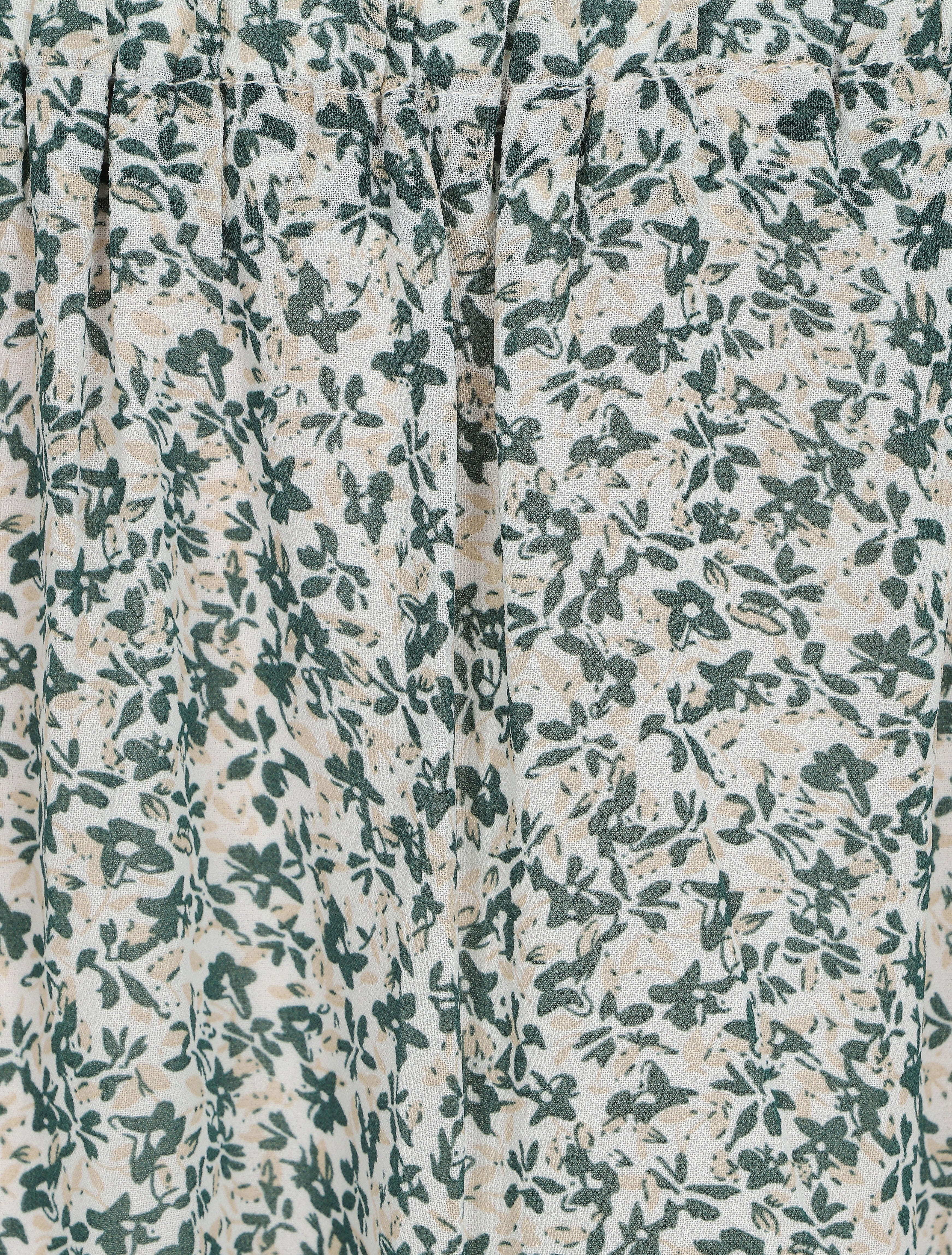 Jupe courte à imprimé floral et bords volantés - Vert - 3