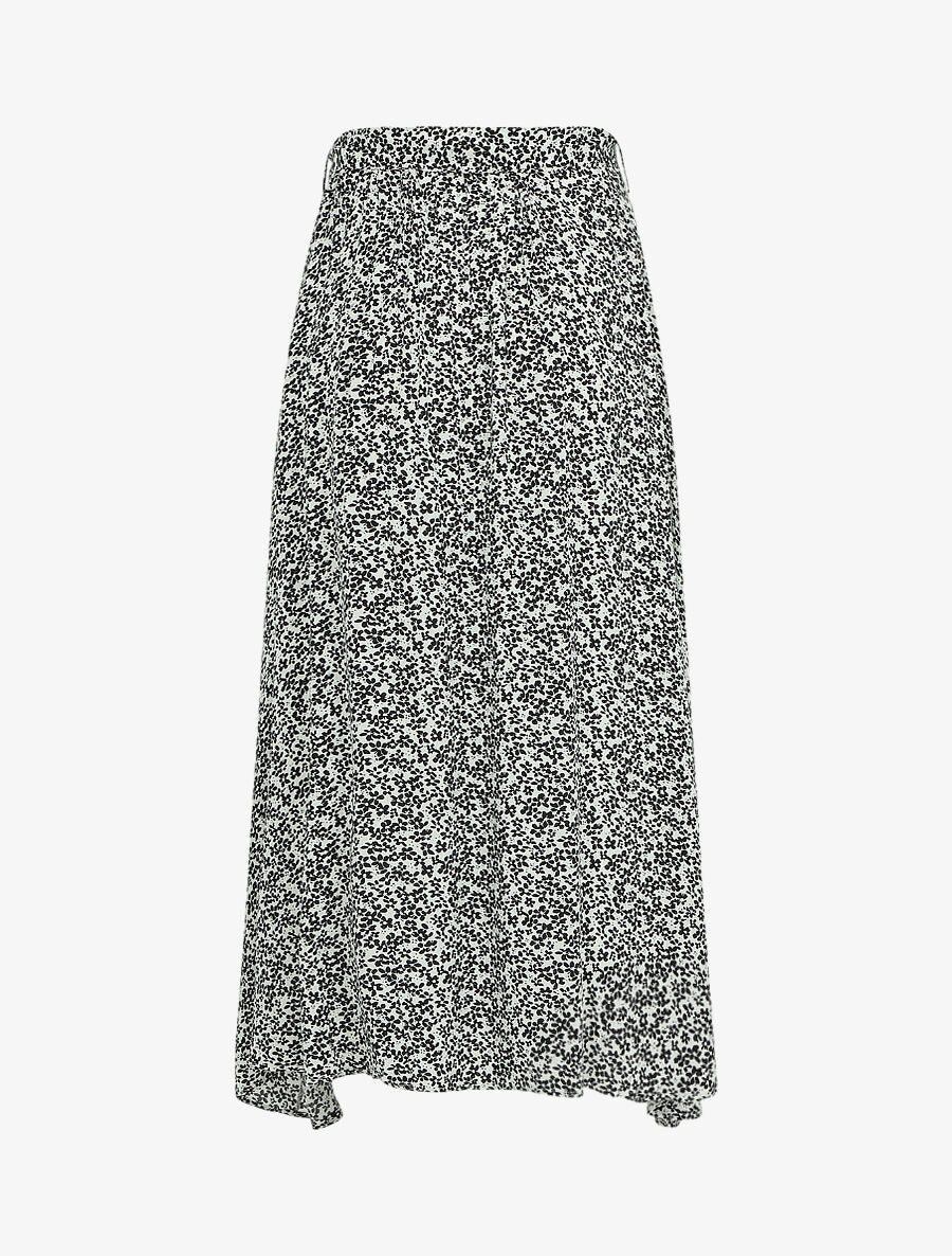 Jupe longue boutonnée à bas asymétrique - Noir - 2