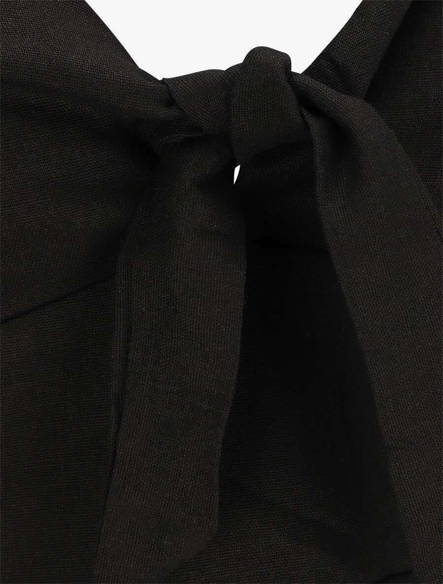 Robe à bretelles et noeud - Noir - 3