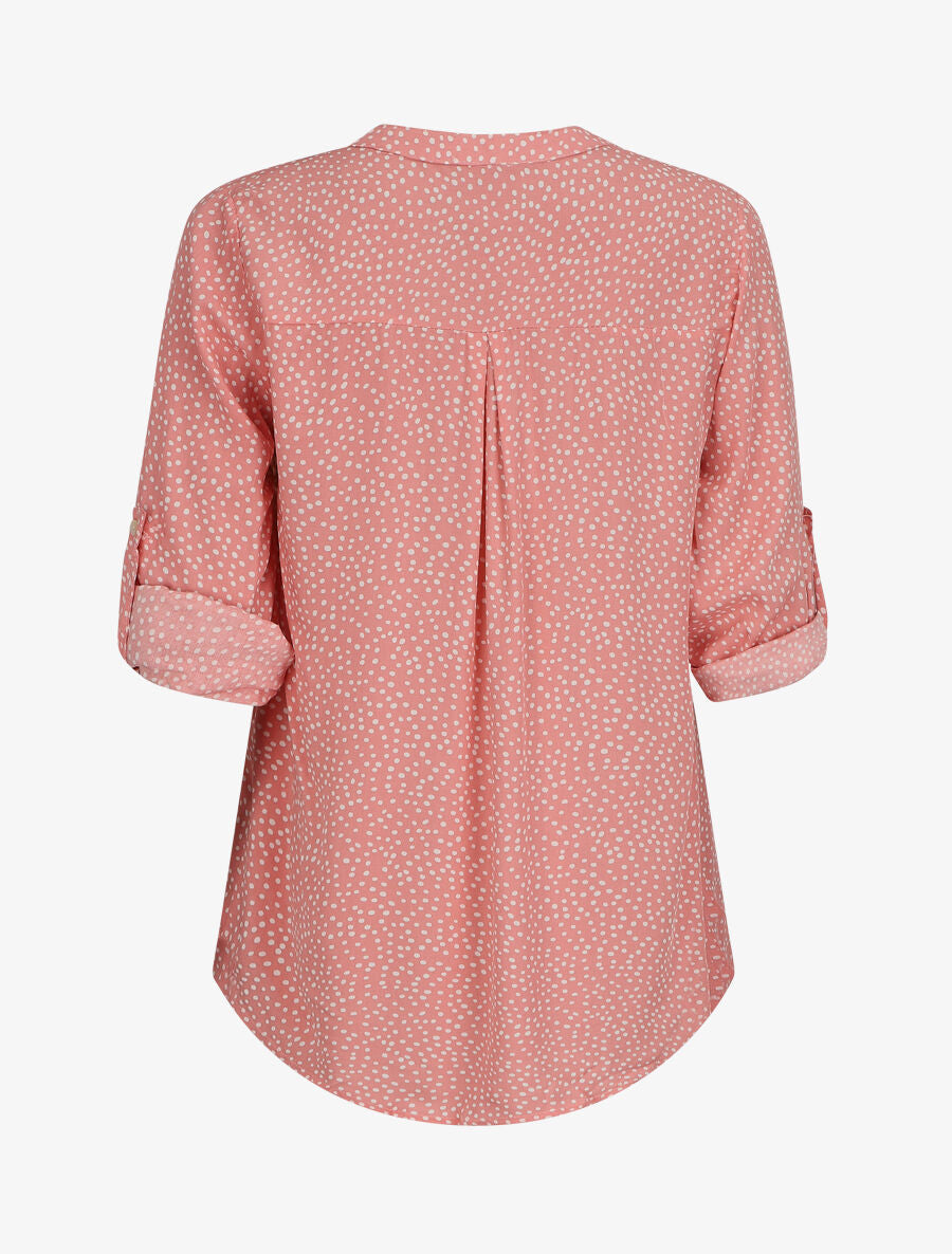 Blouse à imprimé à pois - Rose - 2