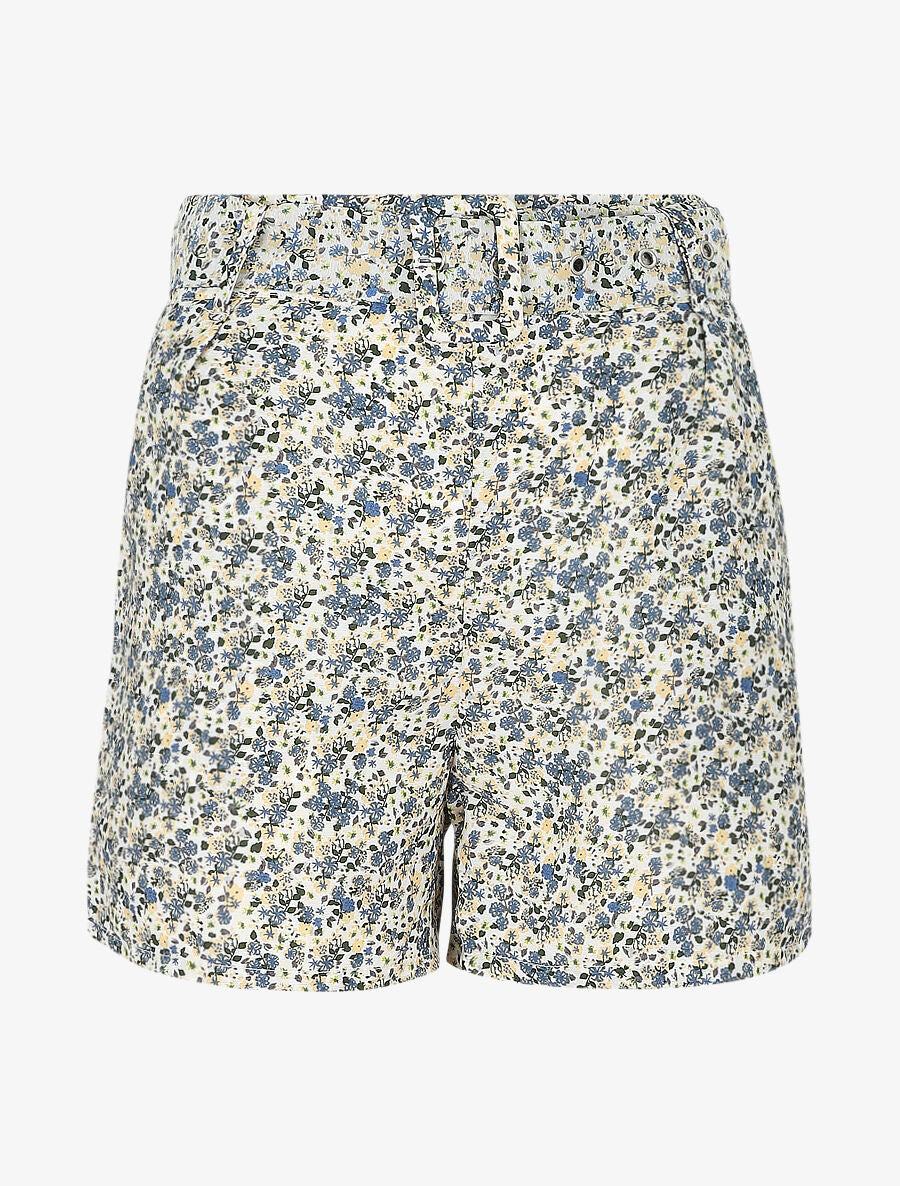 Short à imprimé floral - Beige - 1
