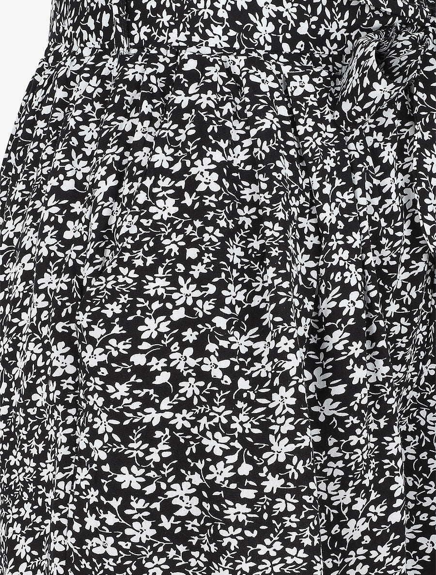 Short à imprimé fleuri - Noir - 3