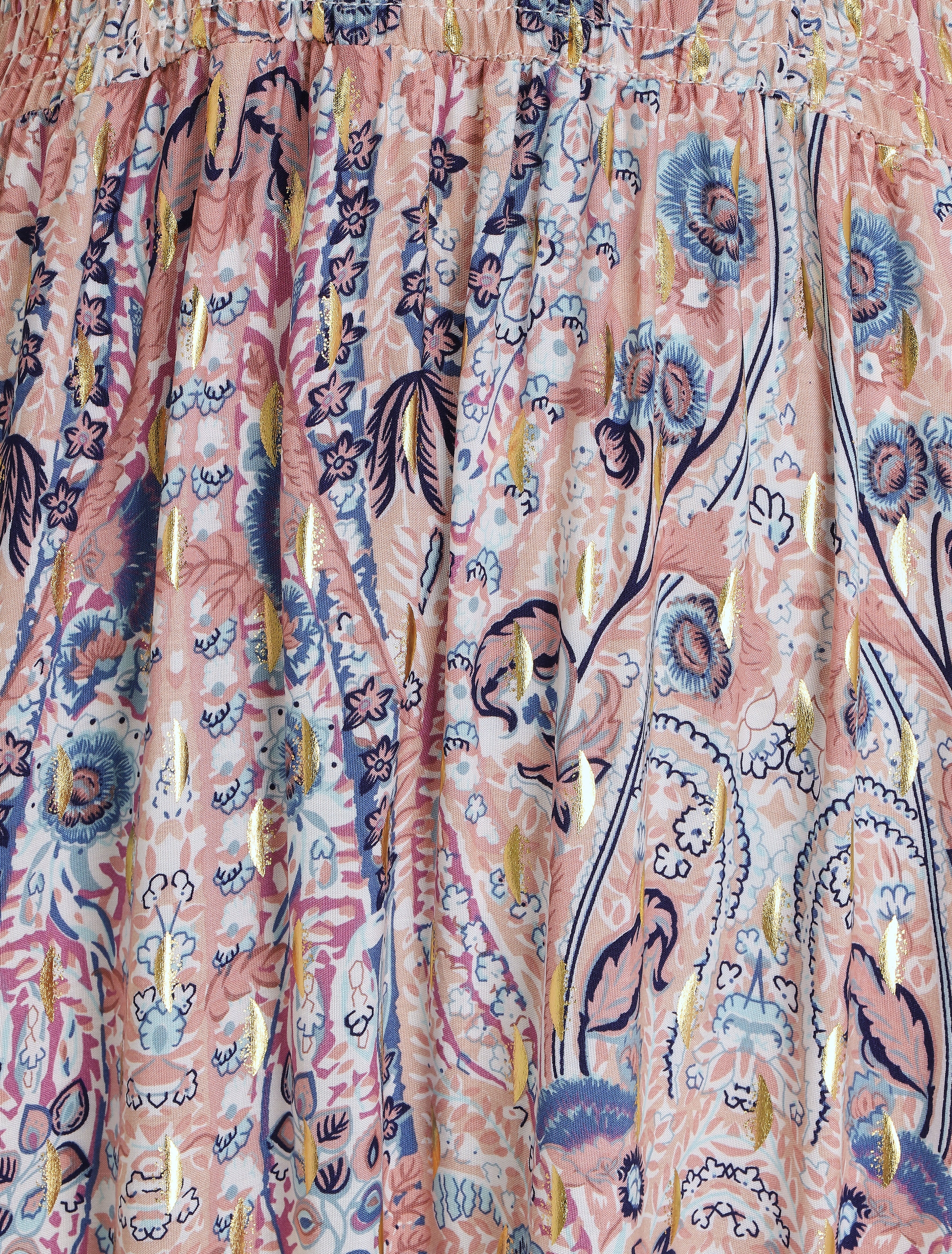 Robe longue fleurie et irisée - Rose - 3