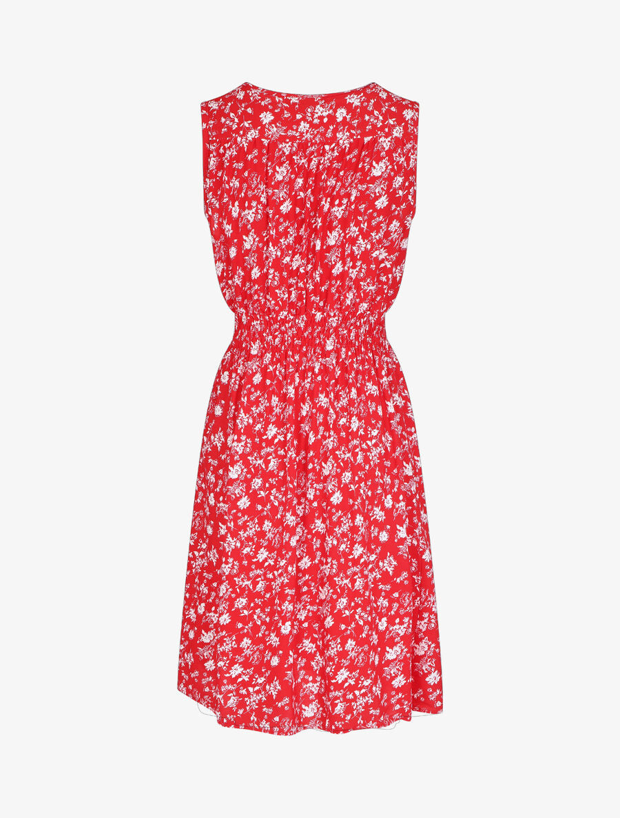 Robe imprimé fleuri à col cache-coeur - Rouge - 2