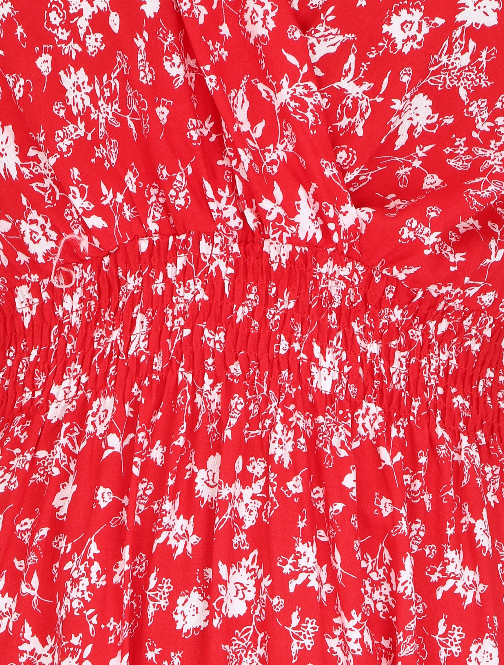 Robe imprimé fleuri à col cache-coeur - Rouge - 3