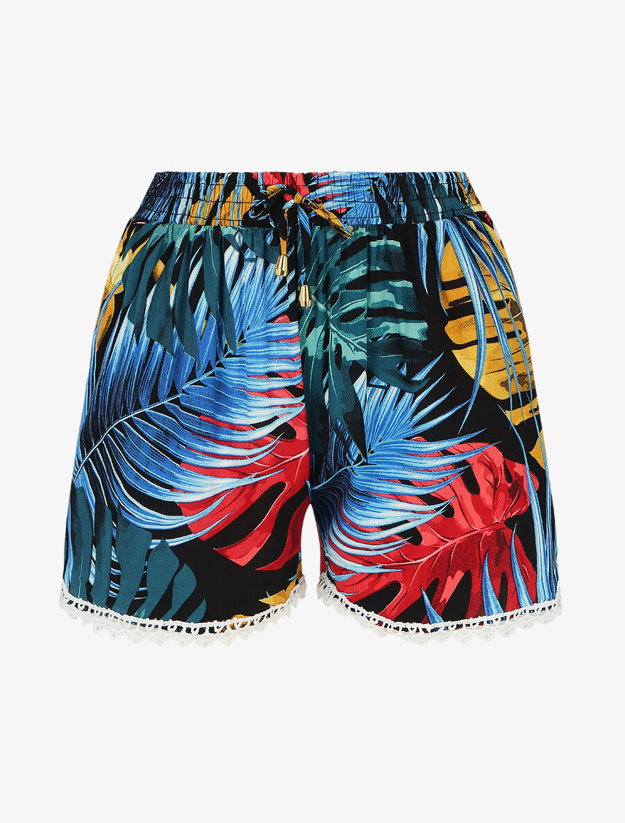 Short tropical bords en crochet - Noir - 5