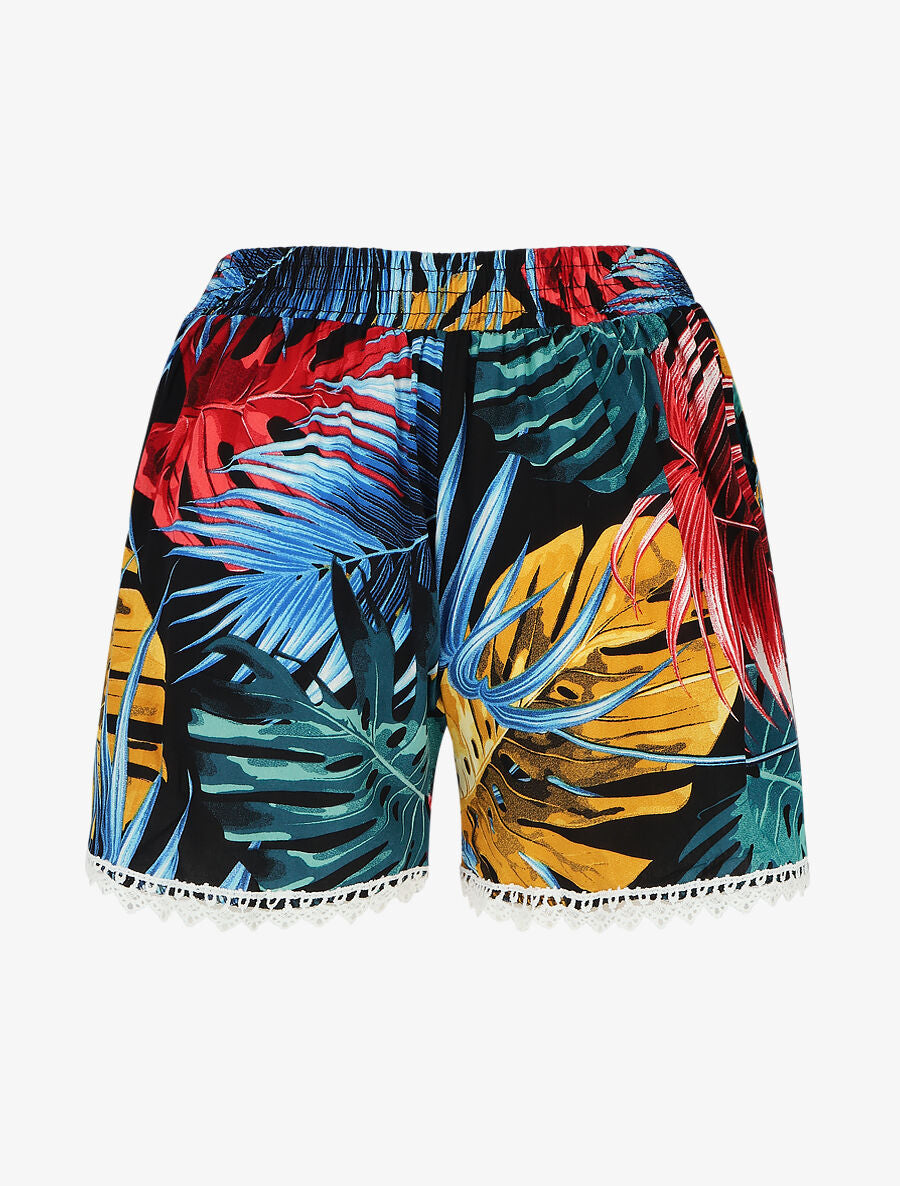 Short tropical bords en crochet - Noir - 2