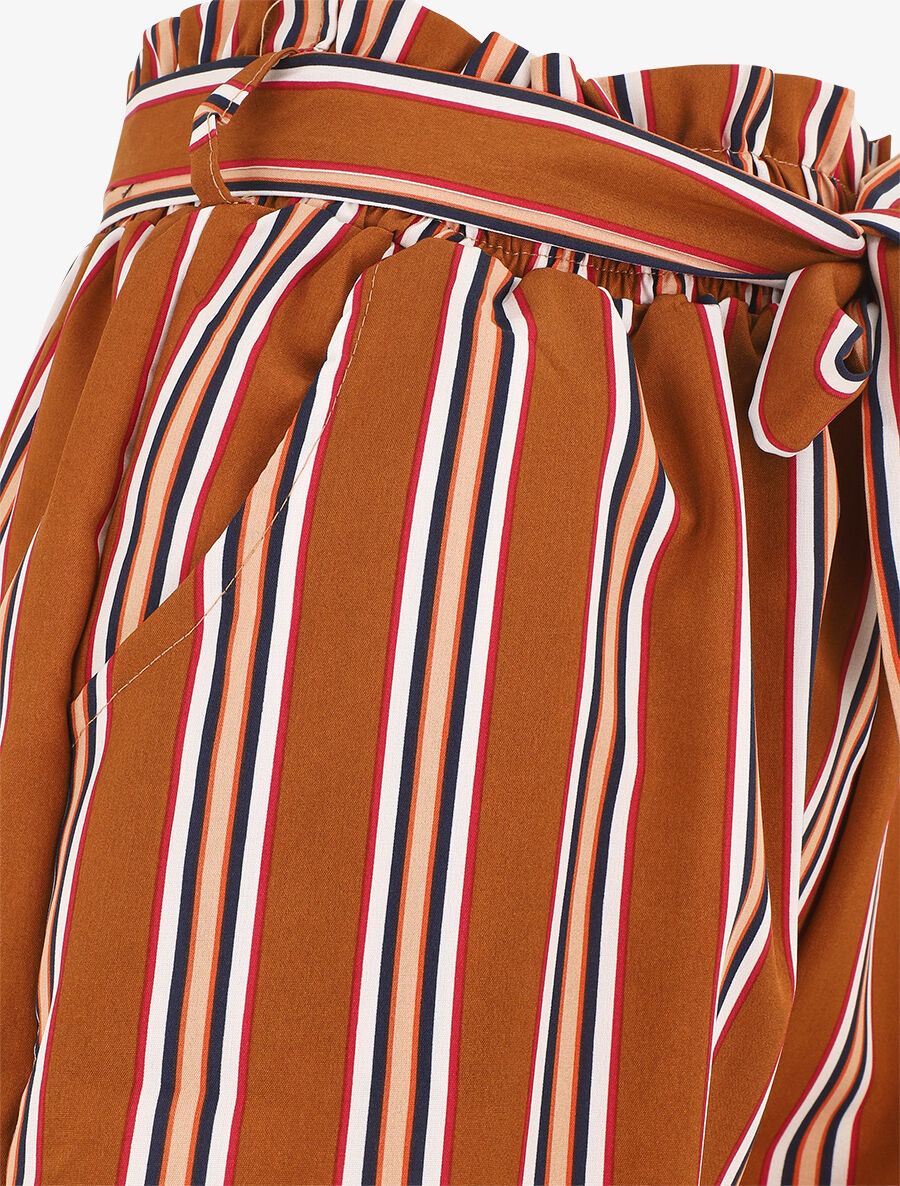 Short fluide à imprimé rayures - Marron - 3