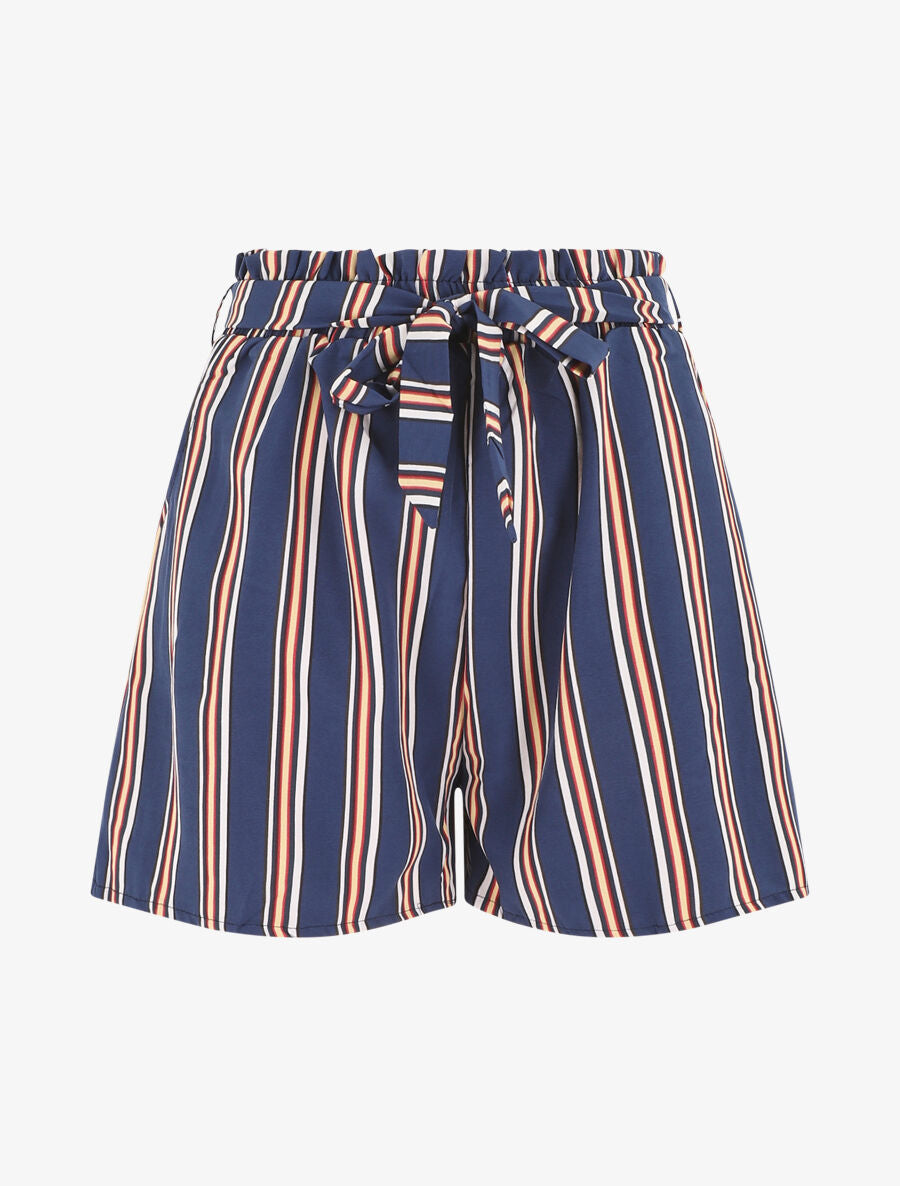 Short fluide à imprimé rayures - Marine - 5