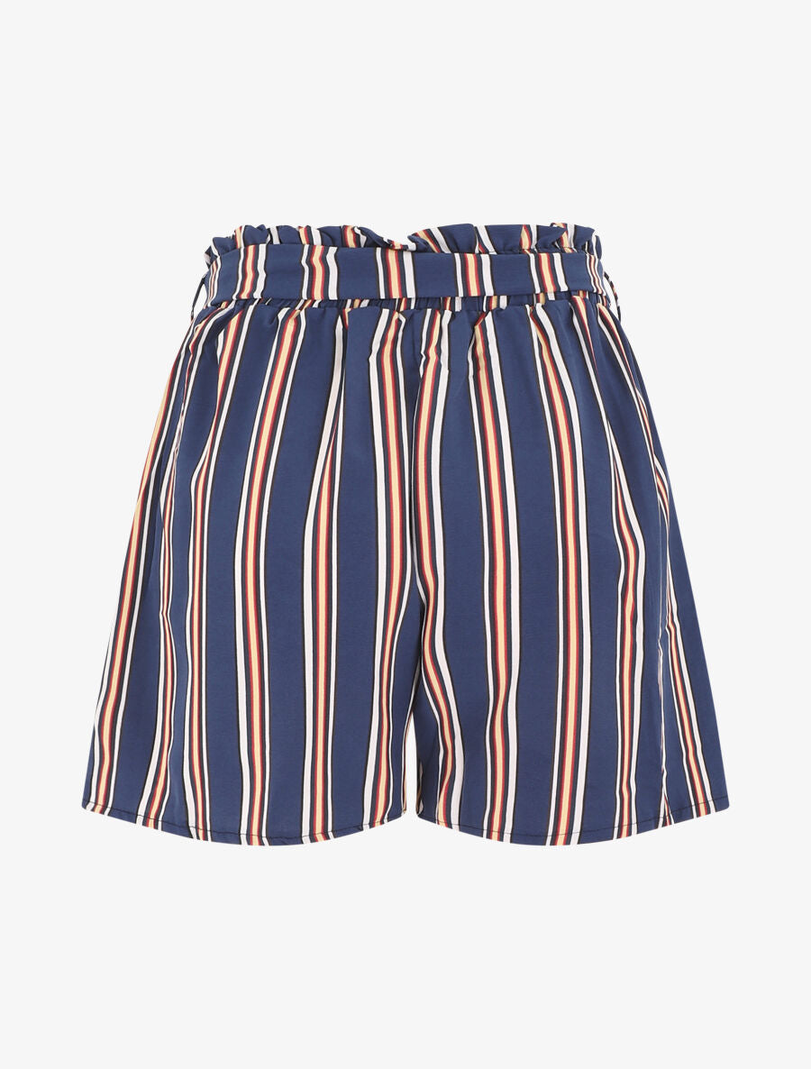 Short fluide à imprimé rayures - Marine - 2