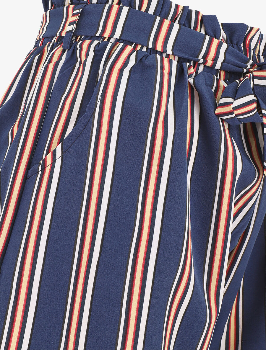 Short fluide à imprimé rayures - Marine - 3
