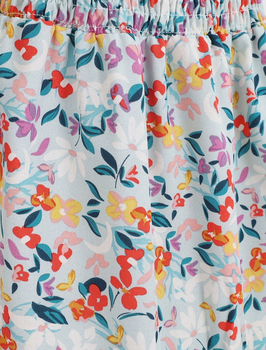 Robe courte imprimé fleuri - Bleu ciel - 3