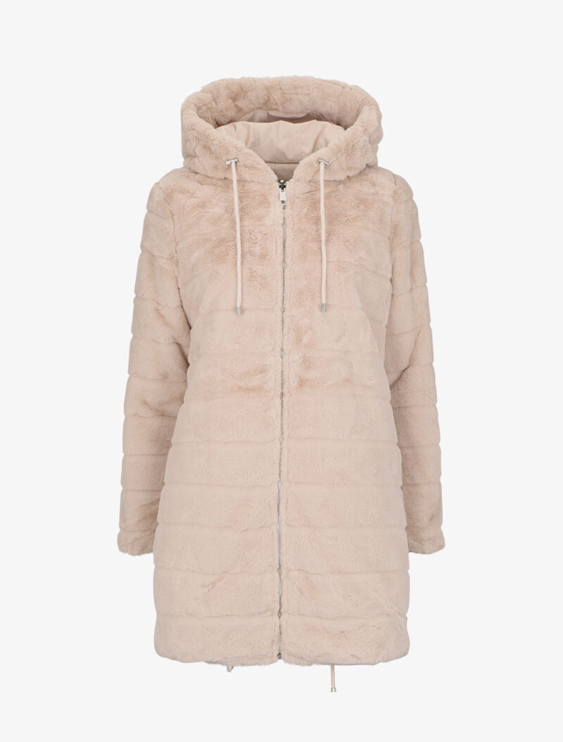 Manteau réversible à capuche - Beige - 3