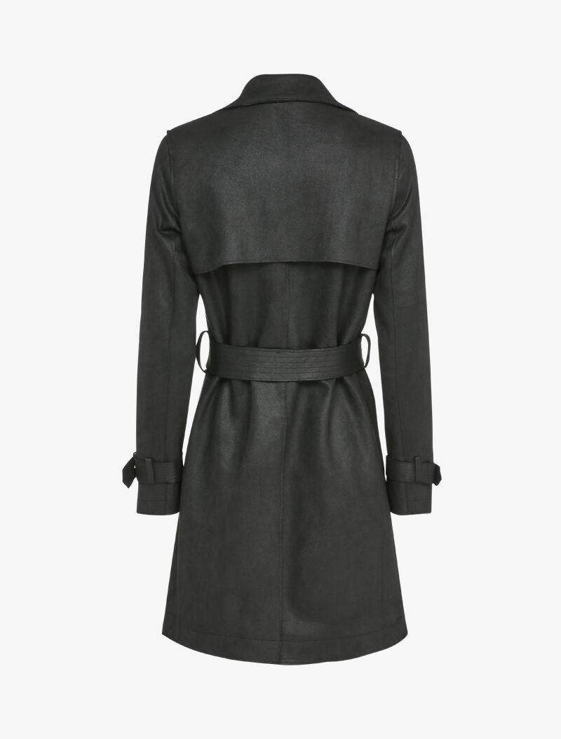 Trench mi-long ceinturé - Noir - 2