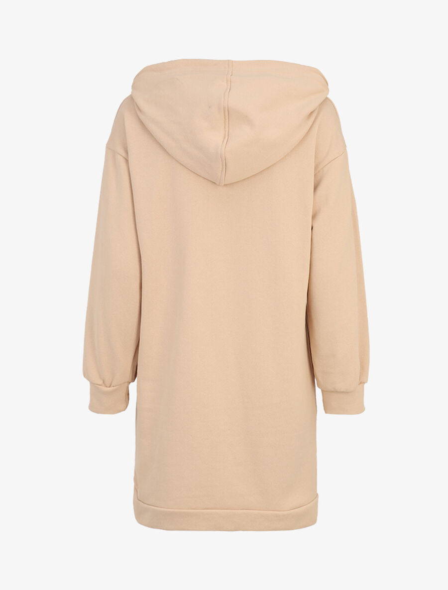 Robe sweat-shirt à logo brodé - Beige - 2