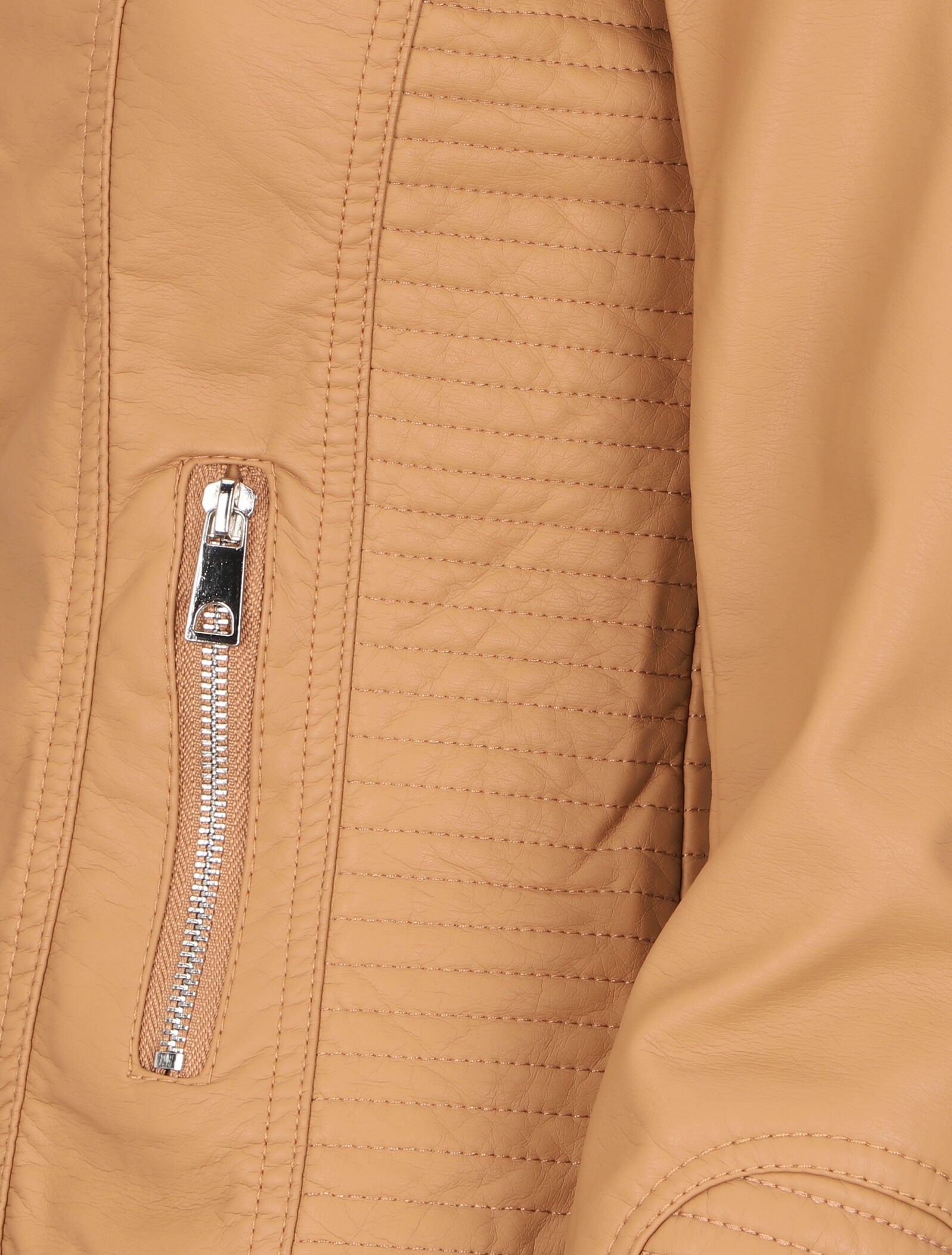 Veste matelassée en simili - Camel - 3