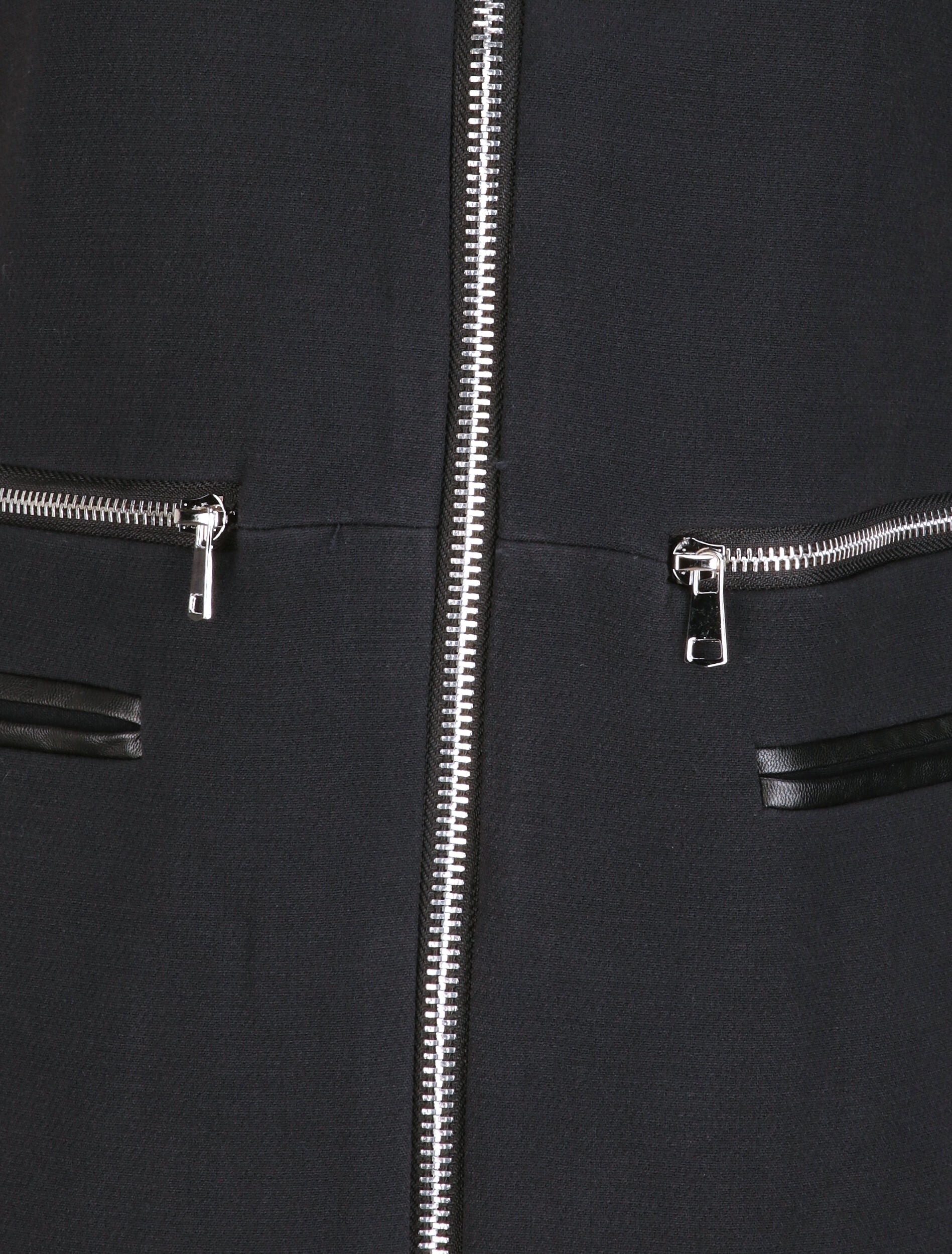 Manteau droit à poches décoratives - Marine - 3