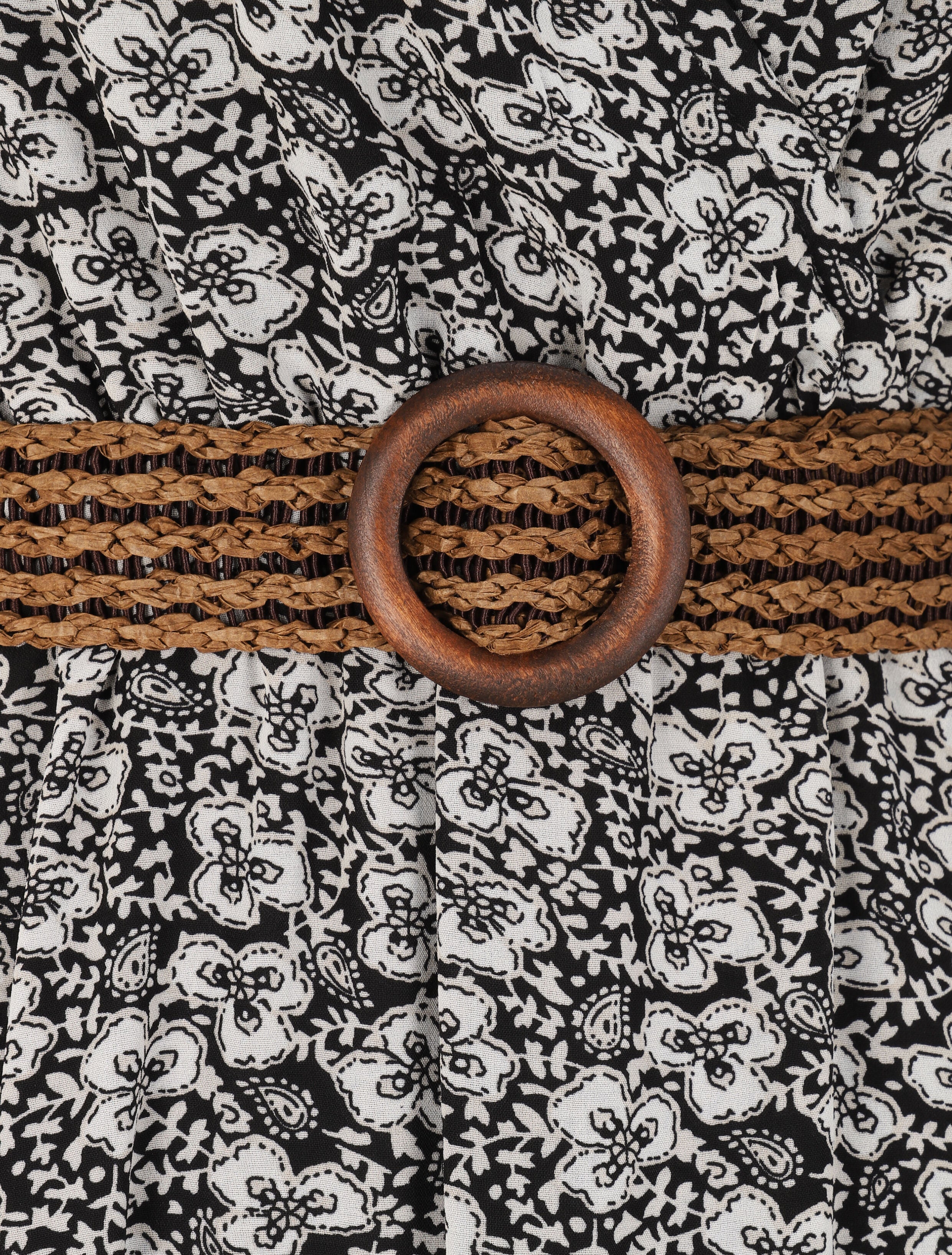 Robe longue à imprimé pensées sauvages - Noir - 3