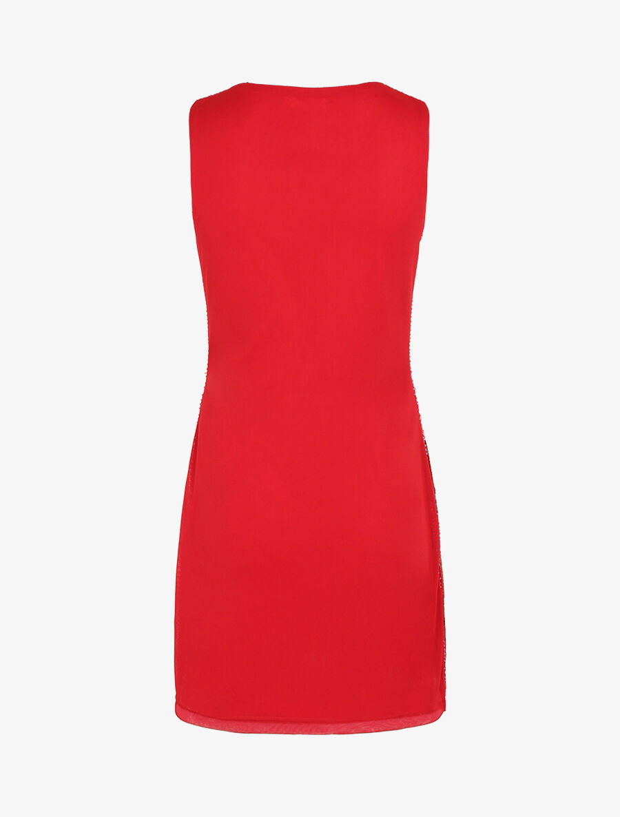 Robe à sequins style plumes - Rouge - 2