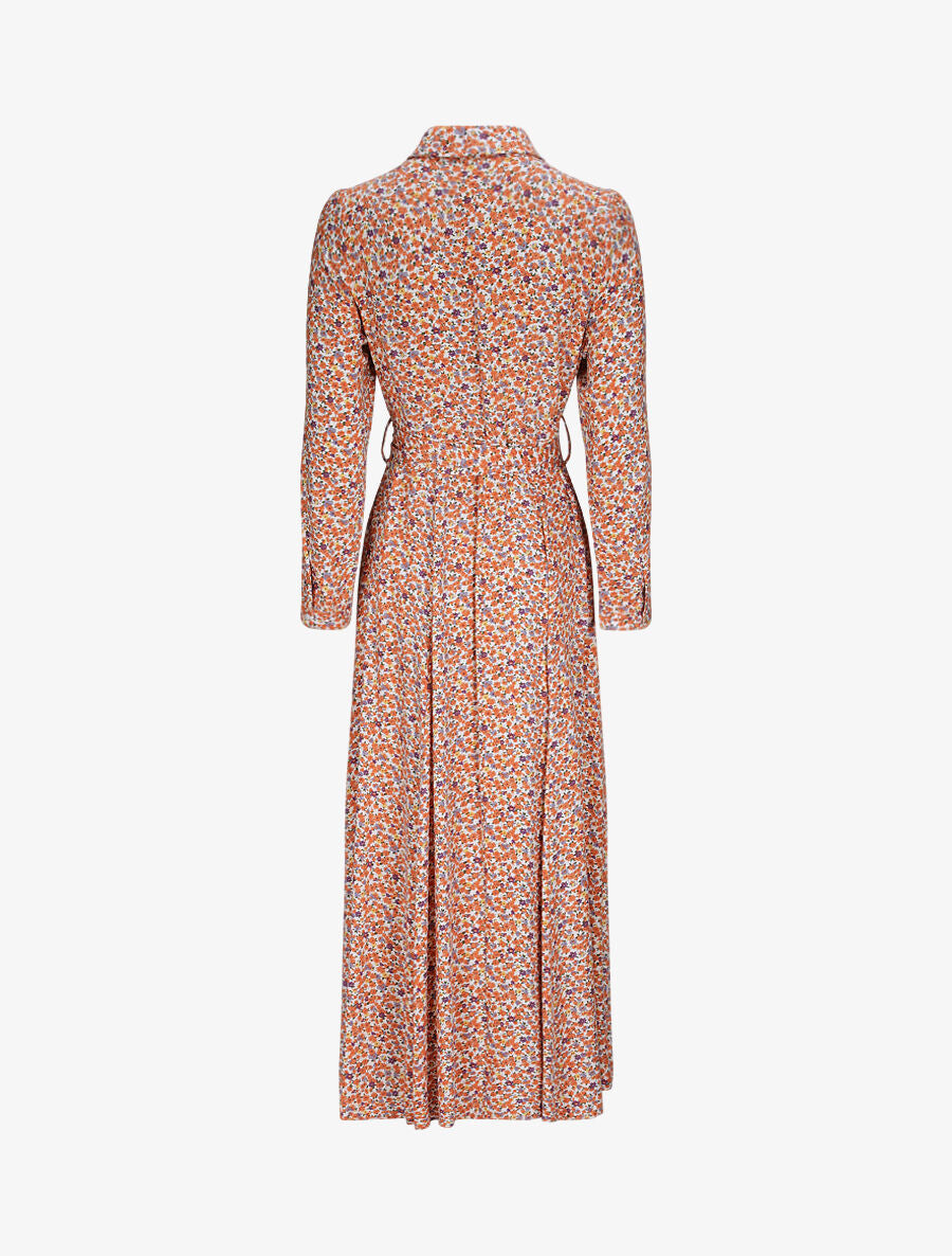 Robe chemise longue imprimé fleurs d&