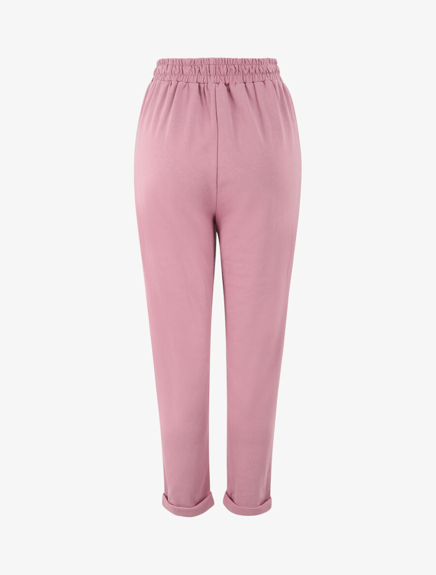 Jogging regular uni taille haute - Vieux rose - 2