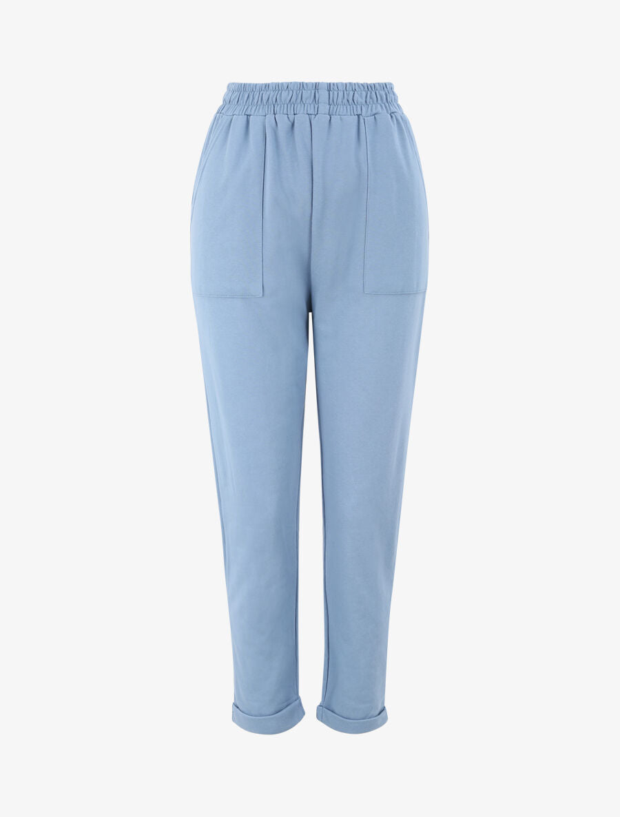 Jogging regular uni taille haute - Bleu - 1