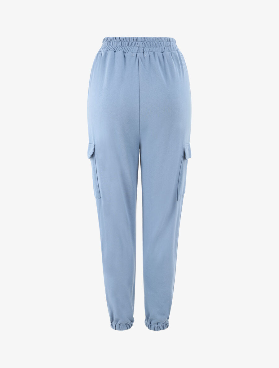 Jogging uni en coton - Bleu - 2