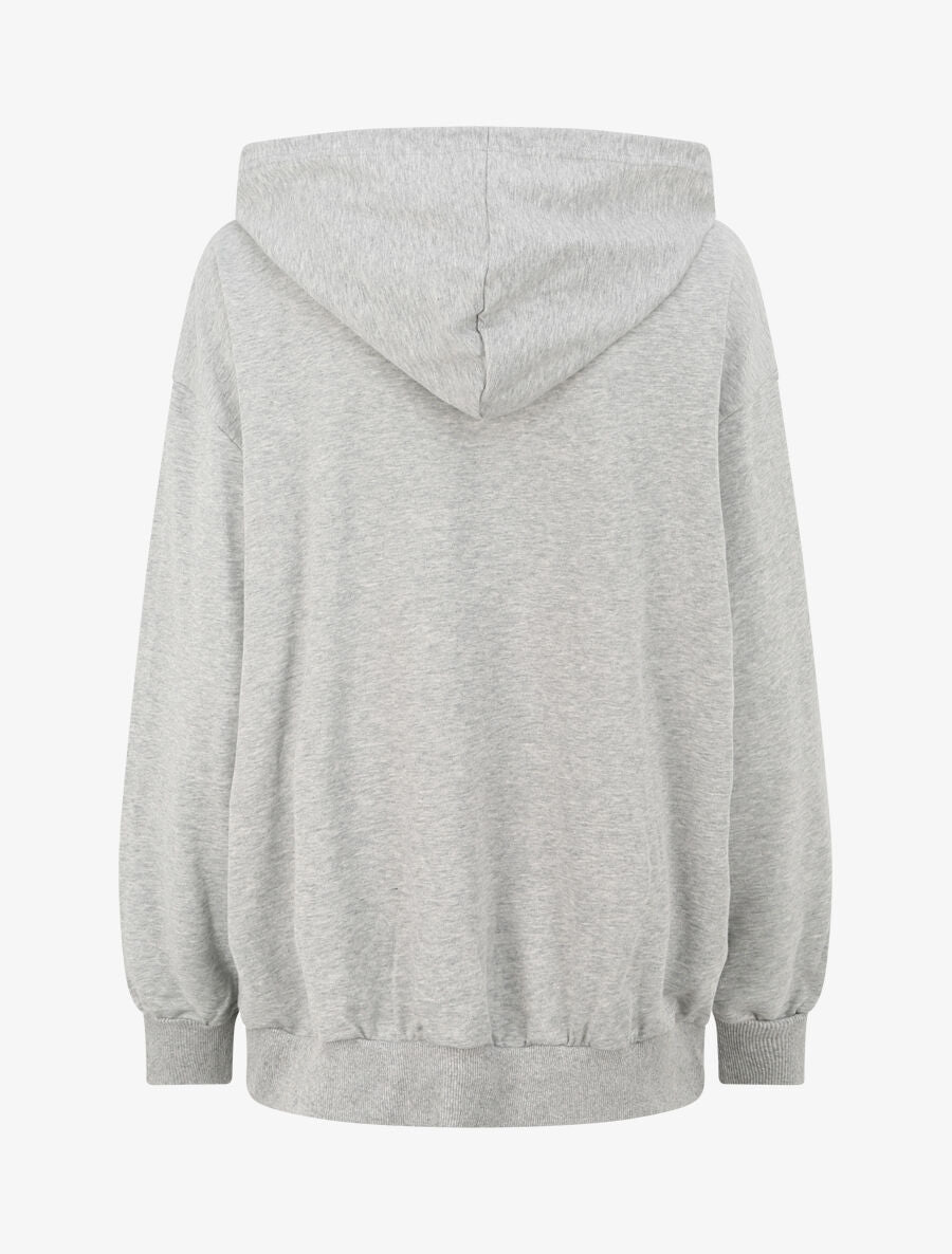 Sweat à capuche à inscription - Gris - 3