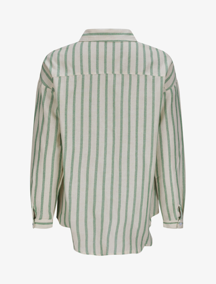 Chemise oversize rayée - Vert - 2