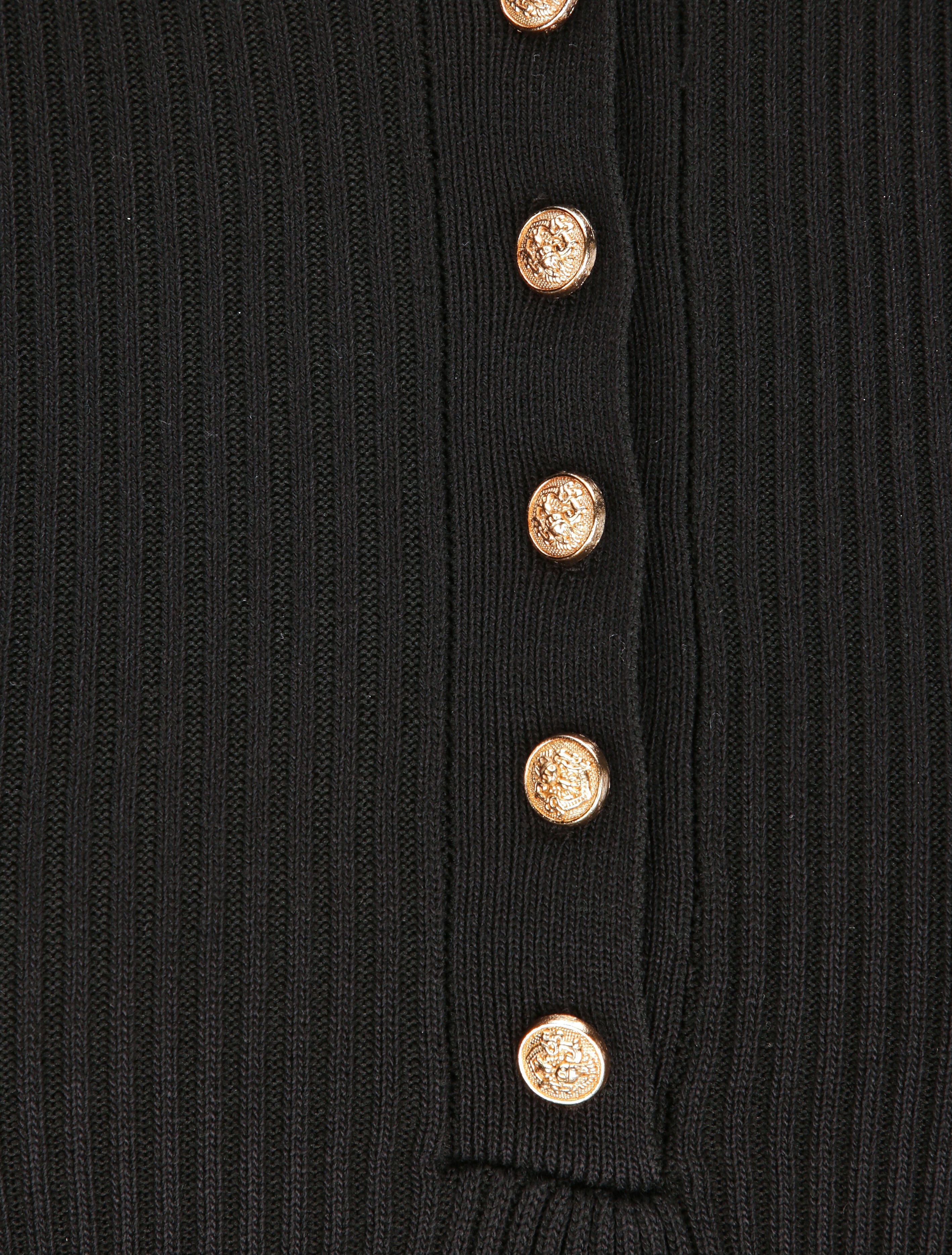 Robe courte ajustée unie à col à pied - Noir - 3