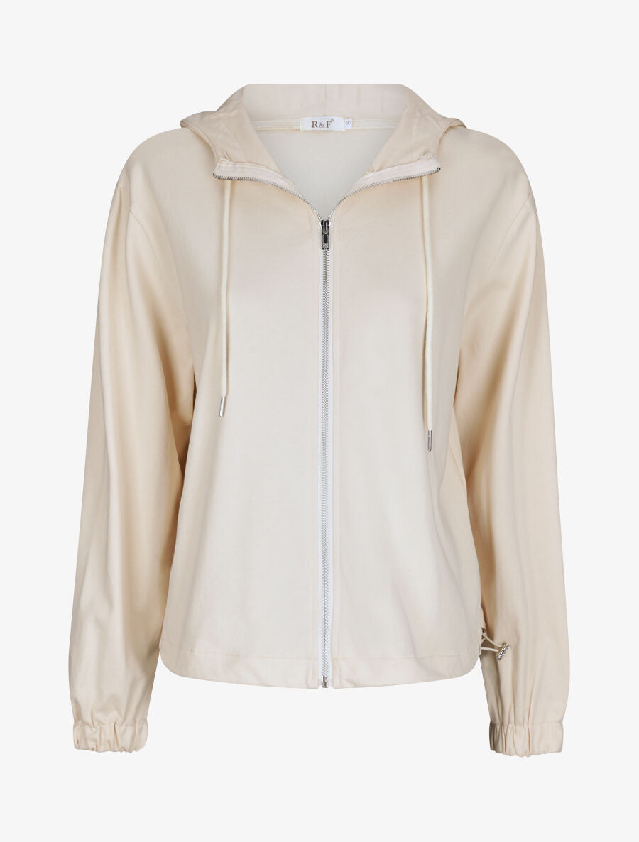 Sweat à capuche à col zippé - Beige - 4