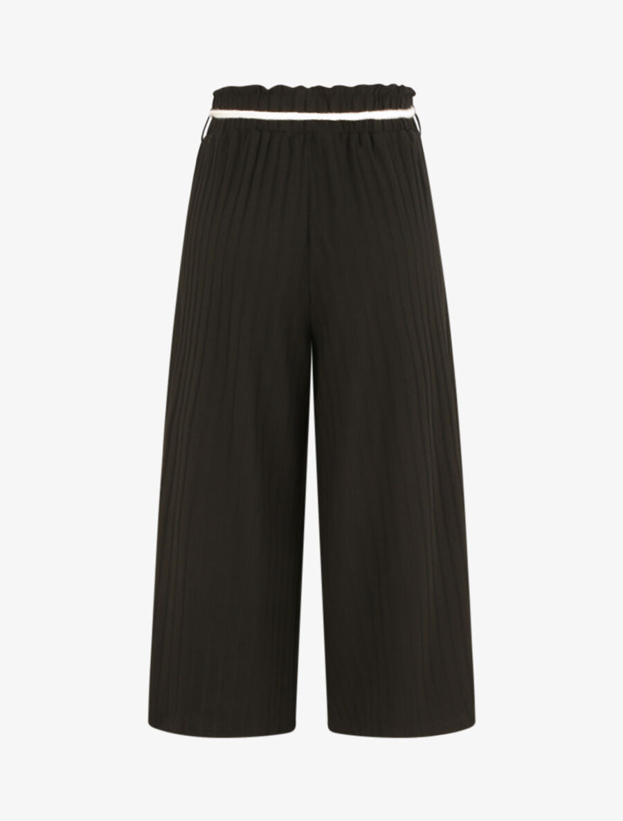Pantalon ample à taille froncée - Noir - 2