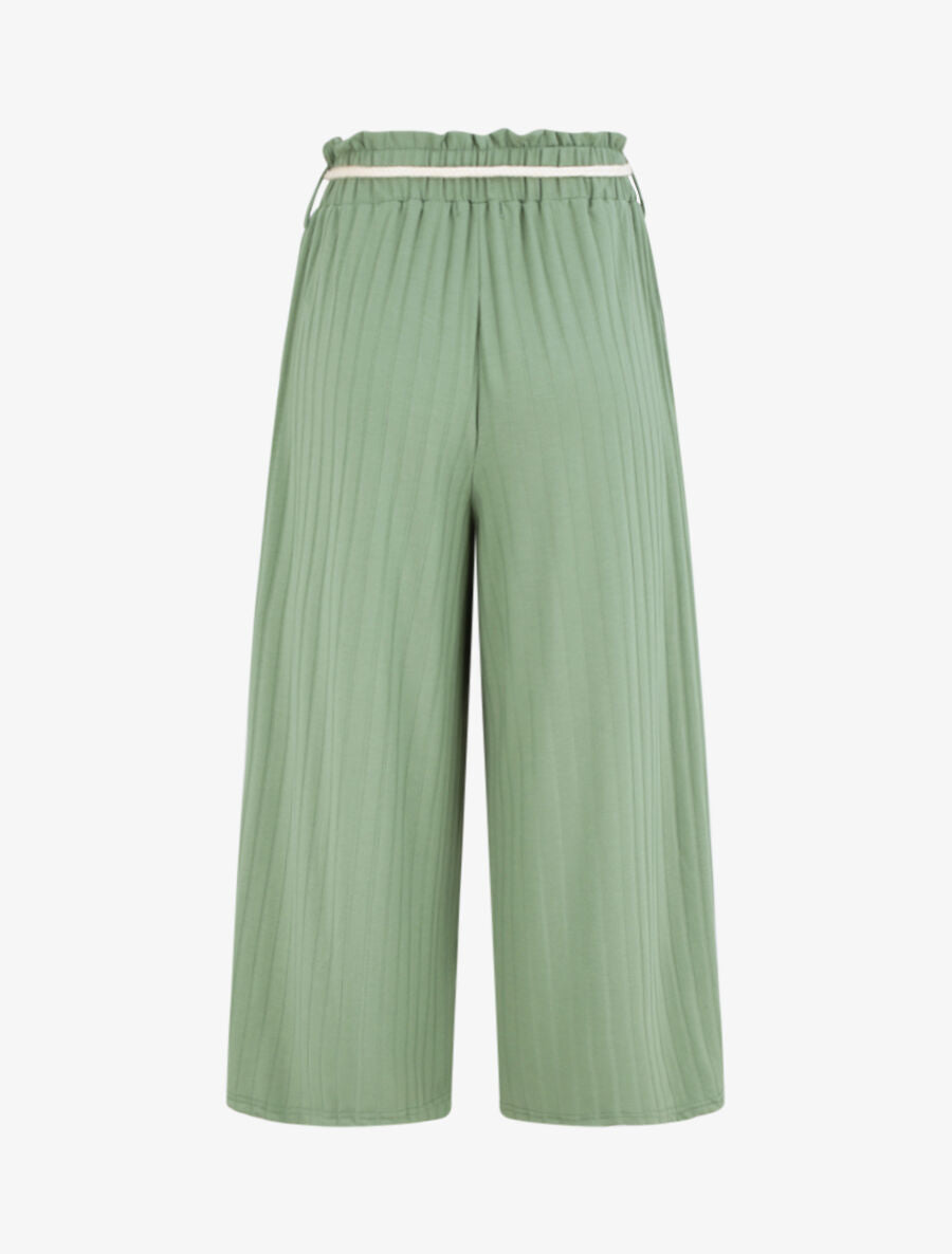 Pantalon ample à taille froncée - Vert - 2